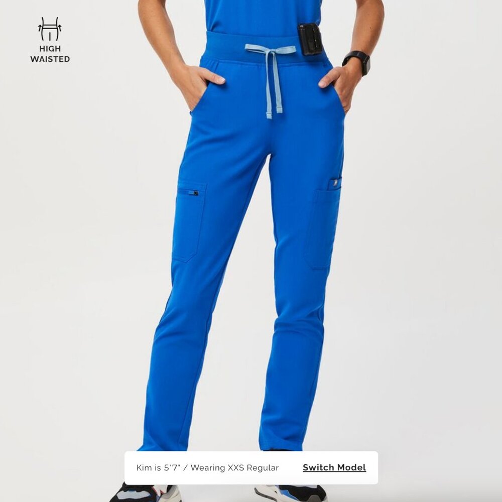 Figs Scrubs Royal Blue High Waisted Yola XS Reg